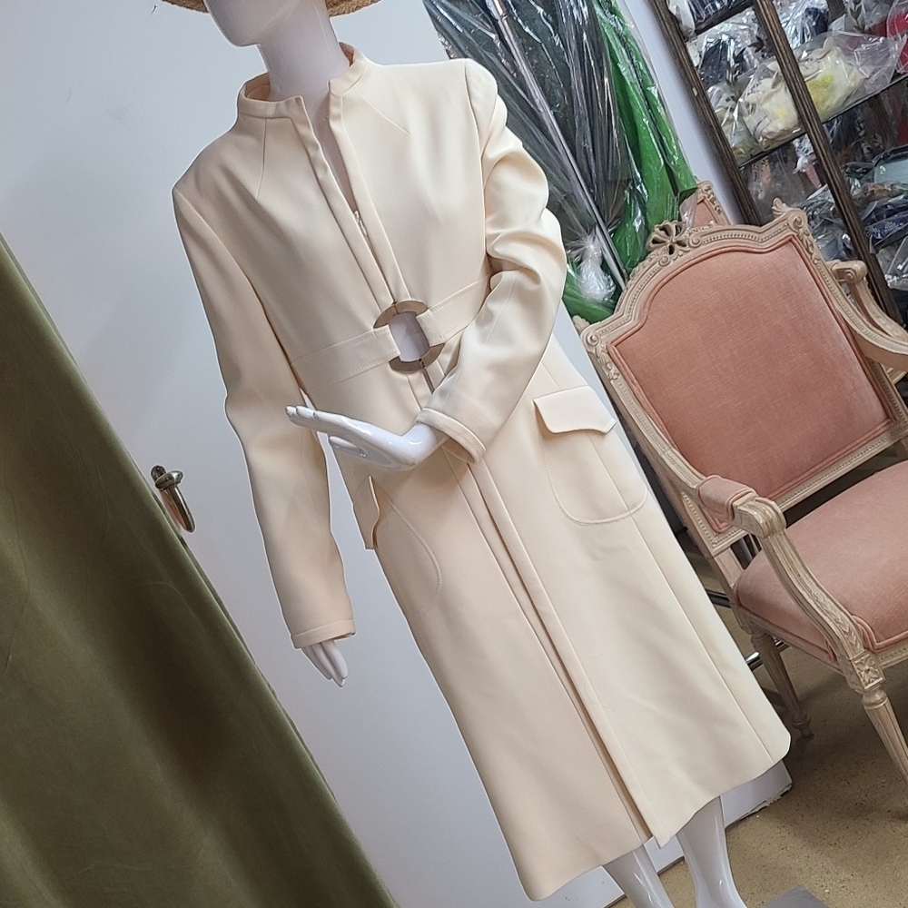 VALENTINO Cream Wool Coat